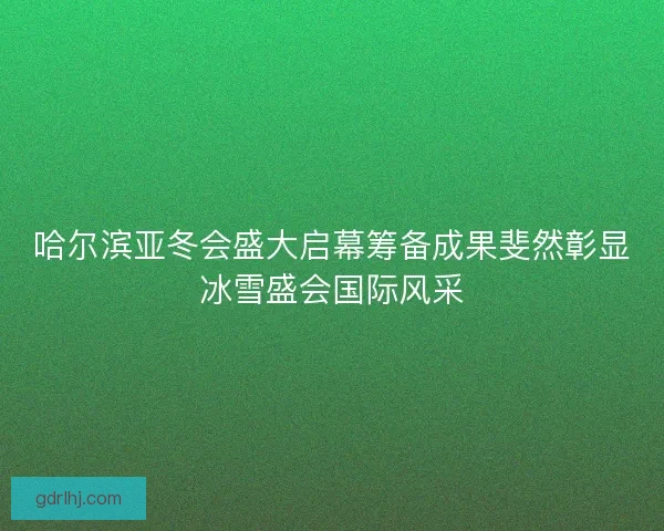 哈尔滨亚冬会盛大启幕筹备成果斐然彰显冰雪盛会国际风采