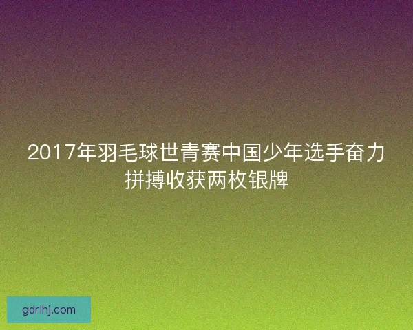 2017年羽毛球世青赛中国少年选手奋力拼搏收获两枚银牌 2017年羽毛球世青赛中国少年选手奋力拼搏收获两枚银牌
